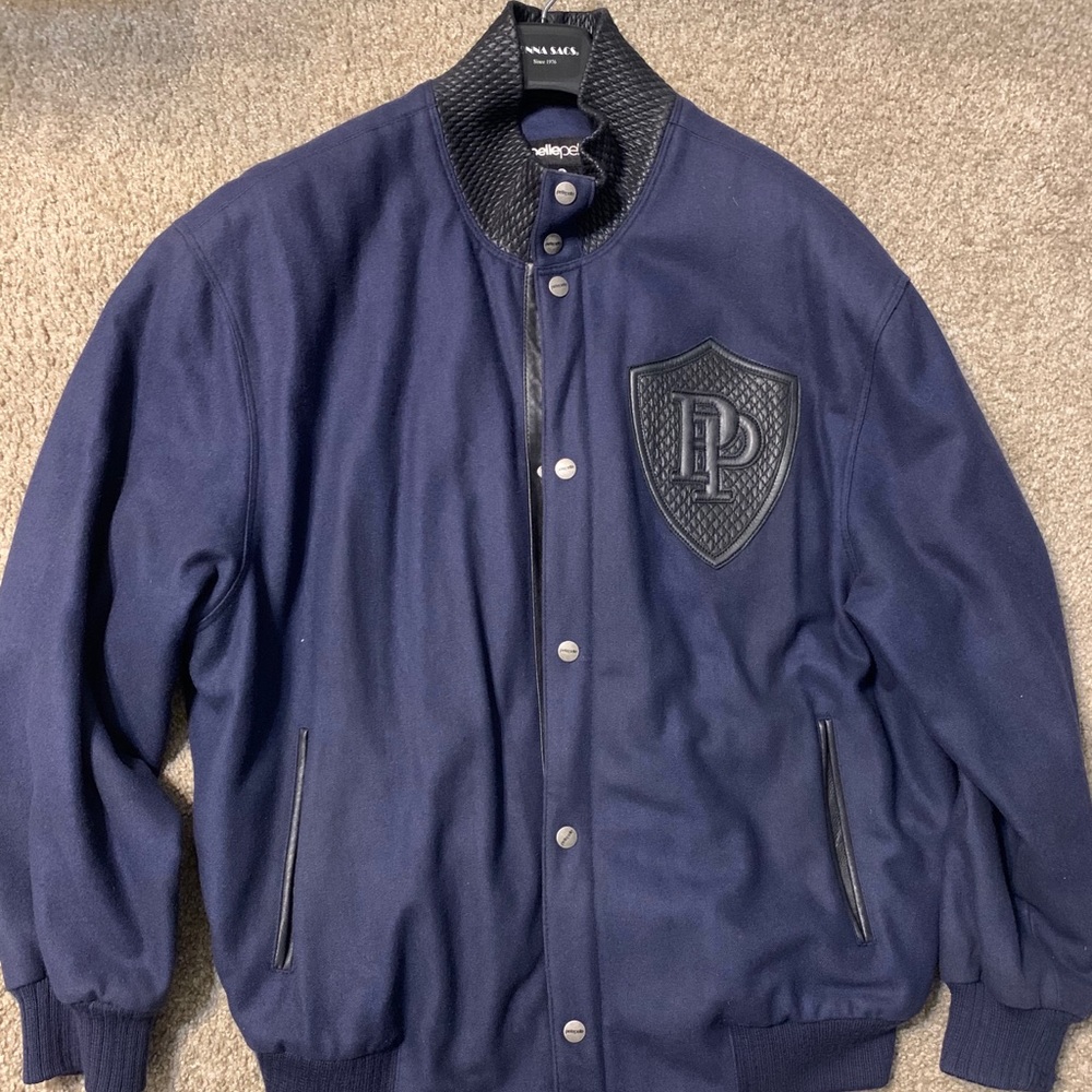 Men’s navy Pelle Pelle wool coat